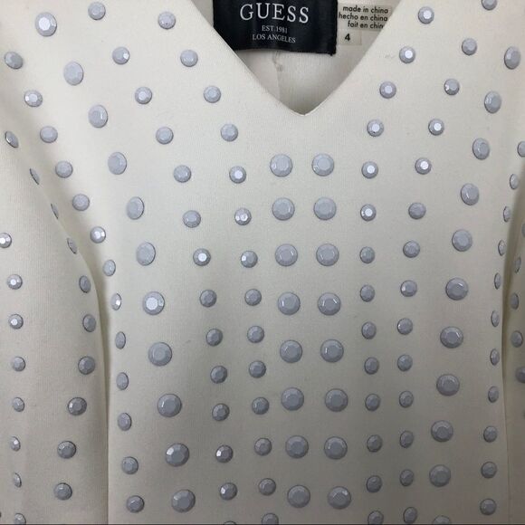 NWT GUESS Size 4 White Embellished Halter Dress! - Picture 12 of 13